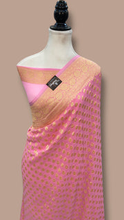 Khaddi Georgette Banarasi Saree - Gold zari - The Handlooms