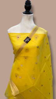 Pure Kora Silk Handloom Banarasi Dress Material Kadua Boota With Kora Dupatta - The Handlooms
