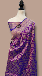 Pure Katan Silk Banarasi Handloom Saree - All over Jaal work With Meenakari - The Handlooms