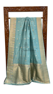 Pure Katan Silk Banarasi Handloom Saree - All over Kadua motifs With Meenakari - The Handlooms