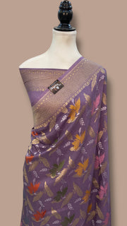 Moonga Georgette Handloom Banarasi Saree - The Handlooms