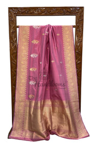 Pure Katan Silk Banarasi Handloom Saree - All over Kadua motifs With Meenakari - The Handlooms