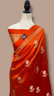 Pure Mango Silk Banarasi Handloom Saree - The Handlooms