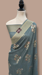 Moonga Georgette Handloom Banarasi Saree - The Handlooms