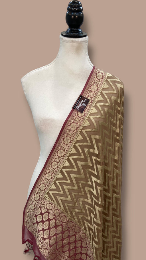 Pure Khaddi Georgette Handloom Dupatta - The Handlooms