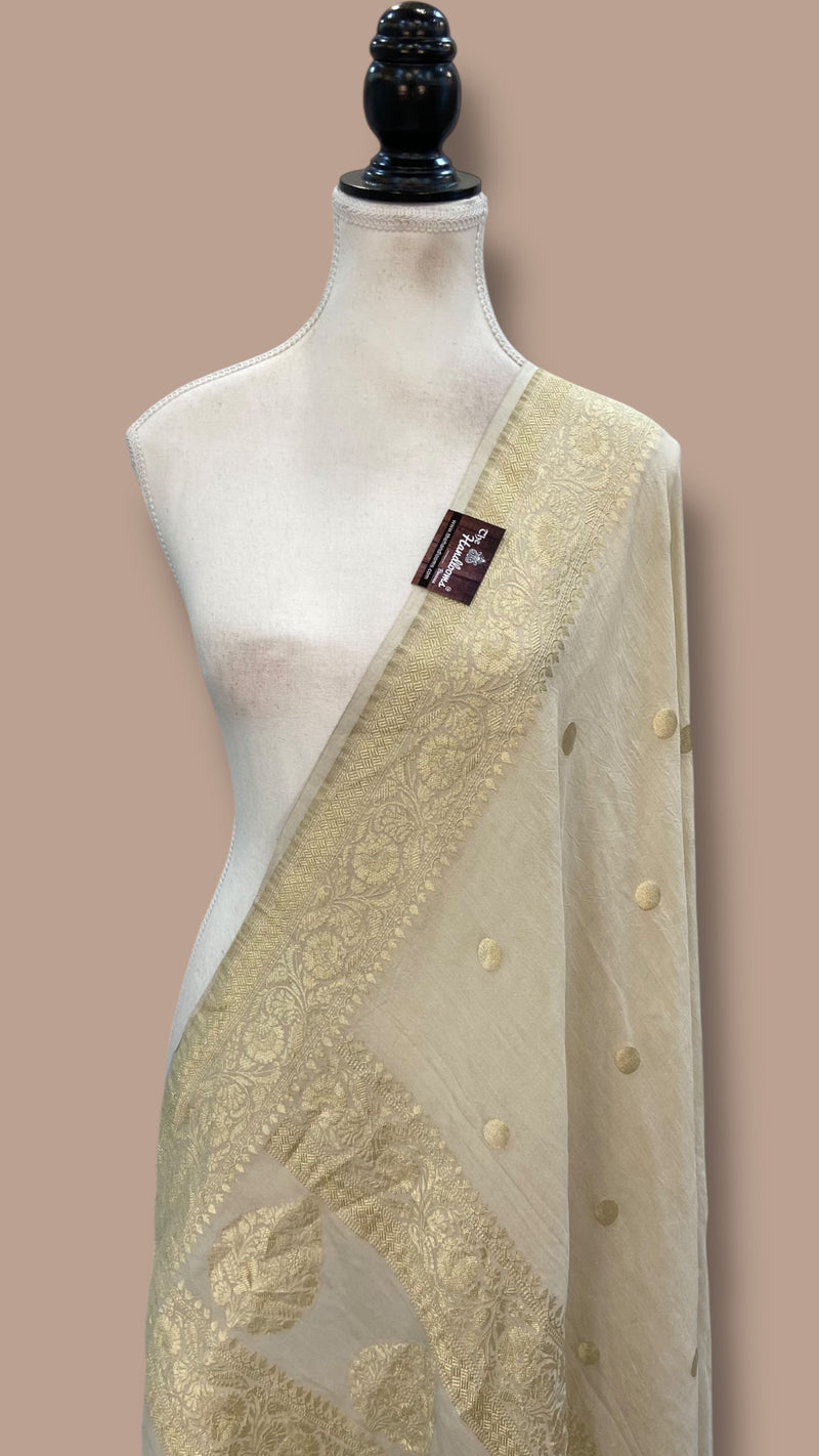 Pure Moonga Georgette Handloom Banarasi Dupatta - The Handlooms