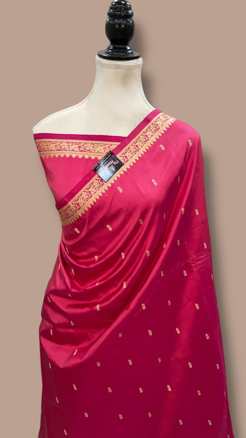 Pure Katan Silk Reshmi Zari Banarasi Handloom Saree - The Handlooms