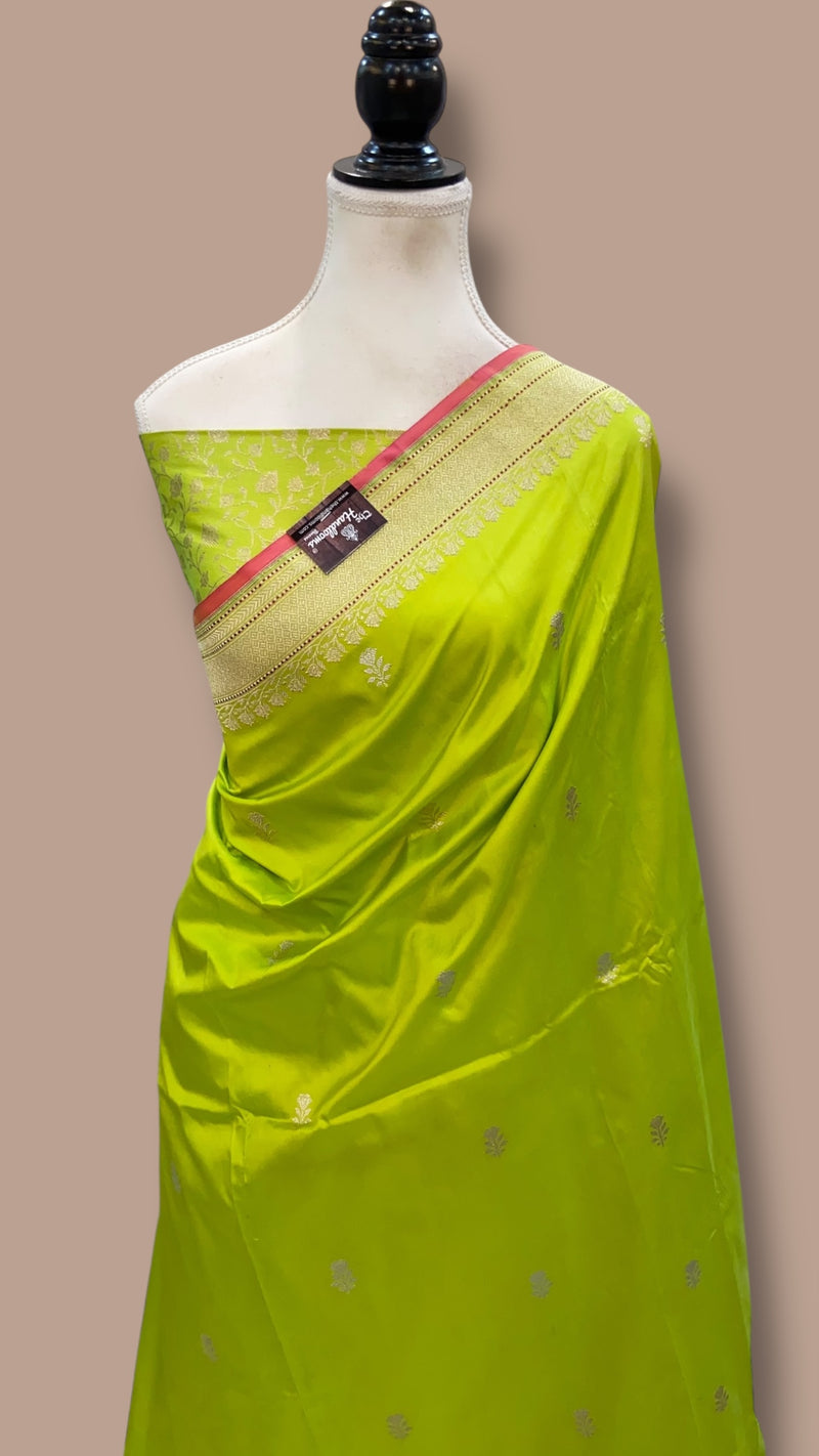 Pure Katan Silk Banarasi Handloom Saree - All Over Kadua Motifs - The Handlooms