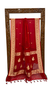 Pure Georgette Banarasi Saree - Gold zari - The Handlooms