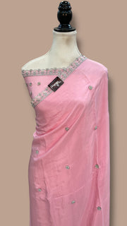 Pure Silk Handloom Banarasi Saree with Handwork Lace - The Handlooms