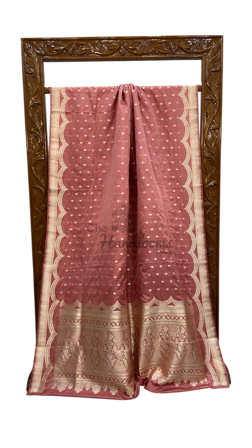 Pure Satan Silk Banarasi Handloom Saree - All over Motifs Work - The Handlooms