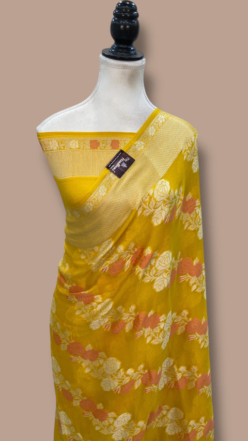 Pure Chiffon Khaddi Banarasi Saree - The Handlooms