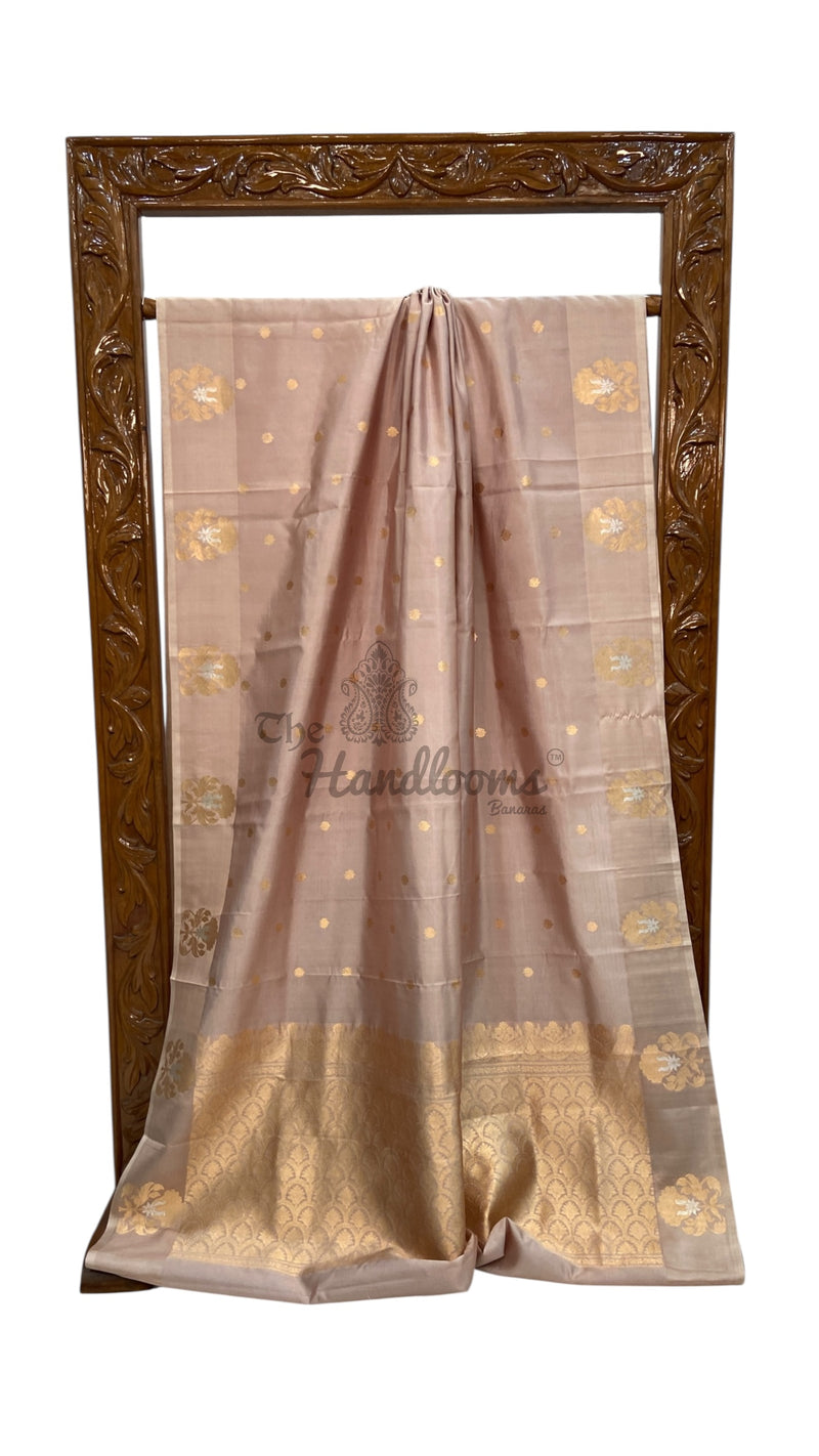 Pure Katan Silk Banarasi Handloom Saree - All over Kadua motifs - The Handlooms