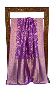 Pure Katan Silk Banarasi Handloom Saree - All Over Jaal Work - The Handlooms