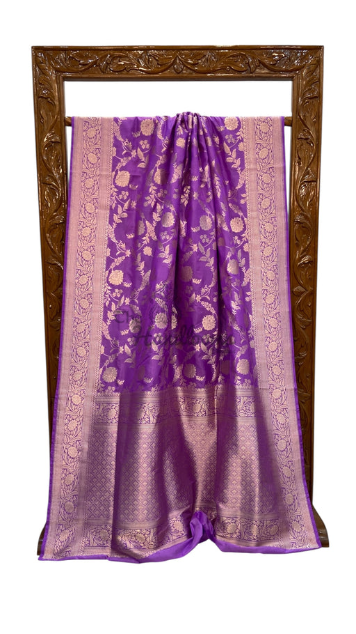 Pure Katan Silk Banarasi Handloom Saree - All Over Jaal Work - The Handlooms