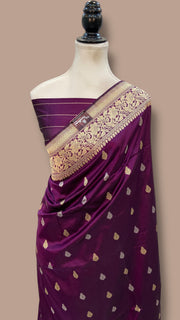Pure Katan Silk Banarasi Handloom Saree - All Over Kadua Motifs - The Handlooms