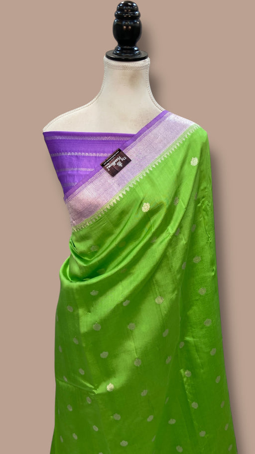 Pure Katan Silk Banarasi Handloom Saree - All over Kadua Motifs - The Handlooms
