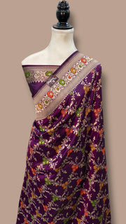 Pure Katan Silk Banarasi Handloom Saree - All over Jaal Work With Meenakari - The Handlooms