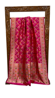 Pure Katan Silk Banarasi Handloom Saree - All over Jaal Work With Meenakari - The Handlooms