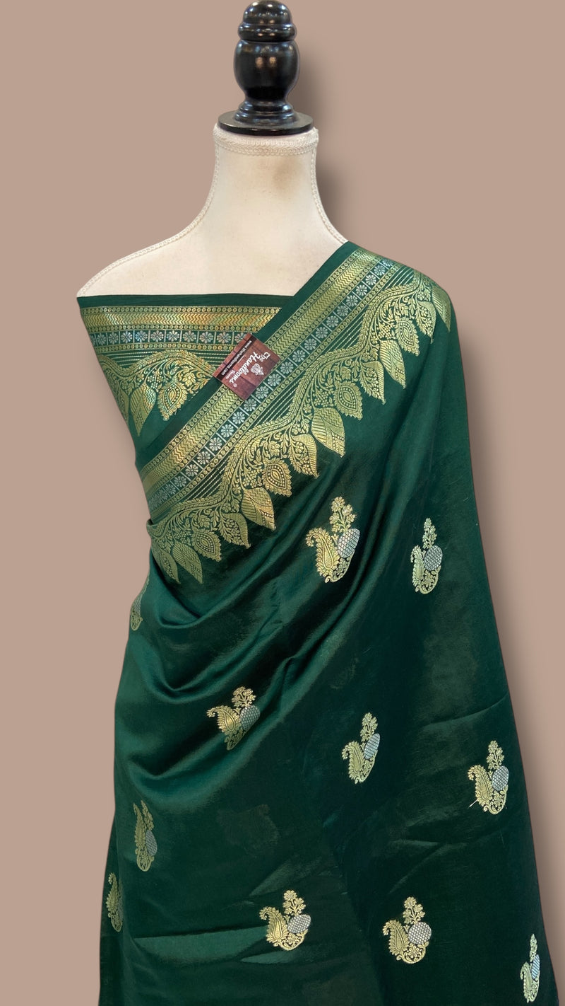 Pure Mango Silk Banarasi Handloom Saree - The Handlooms