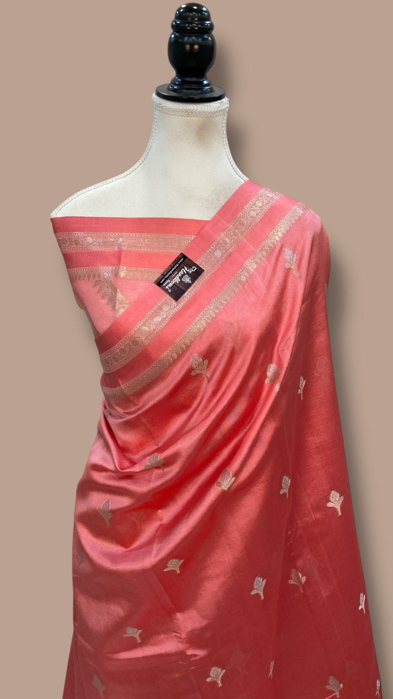 Pure Mango Silk Banarasi Handlokom Saree - The Handlooms