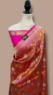 Ektara Pure Katan Silk Banarasi Handloom Saree - Tanchui Brocade Satan Border - The Handlooms