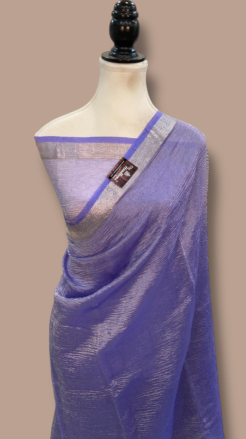Pure Kora Tissue Crush Handloom Banarasi Saree - The Handlooms