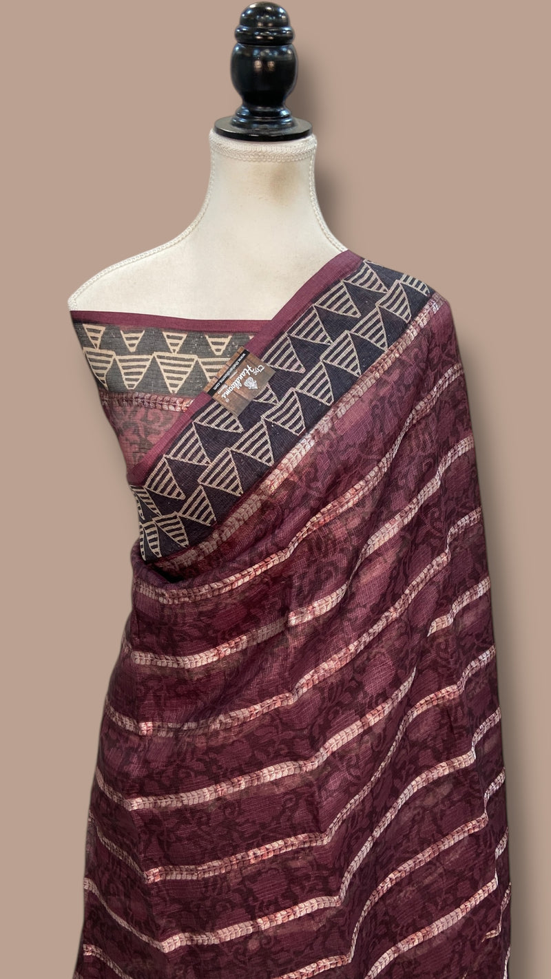 Pure Tussar Silk Handloom Banarasi Saree - The Handlooms