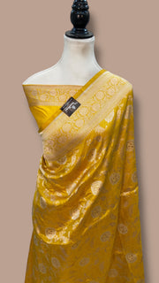 Pure Katan Silk Banarasi Handloom Saree - All Over Sona Roopa Jaal Work - The Handlooms