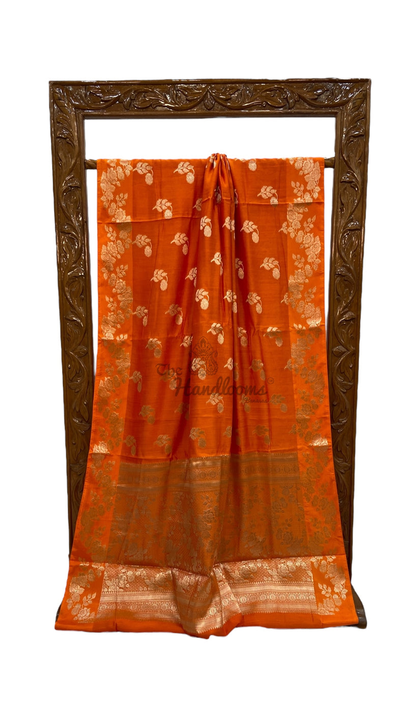Pure Mango Silk Banarasi Handloom Saree - The Handlooms