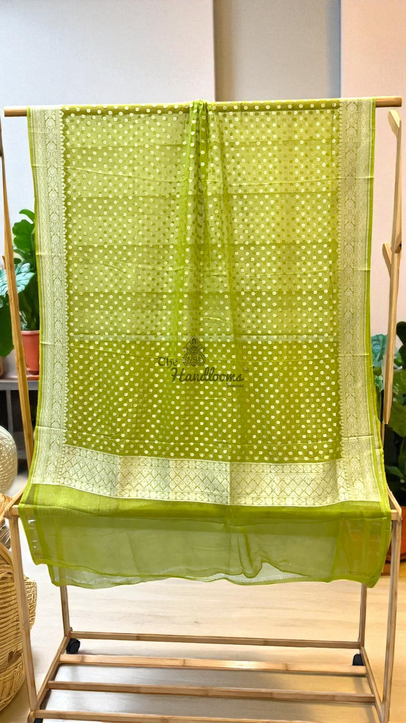 Pure Khaddi Georgette Handloom Dupatta - The Handlooms