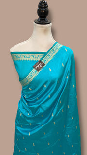 Pure Katan Silk Reshmi Zari Banarasi Handloom Saree - The Handlooms