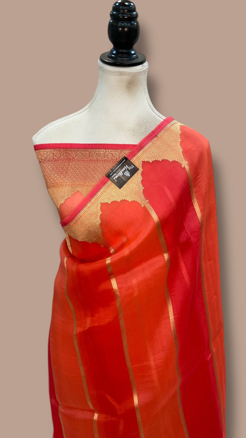 Rangkat Pure Kora Handloom Banarasi Saree