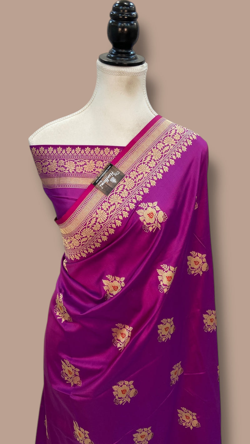 Pure Katan Silk Banarasi Handloom Saree - All Over Kadua Motifs
