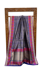 Pure Katan Silk Banarasi Handloom Saree - Tanchui Brocade With Meenakari - The Handlooms