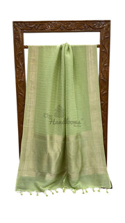 Pure Georgette Linen Banarasi Handloom Saree - The Handlooms