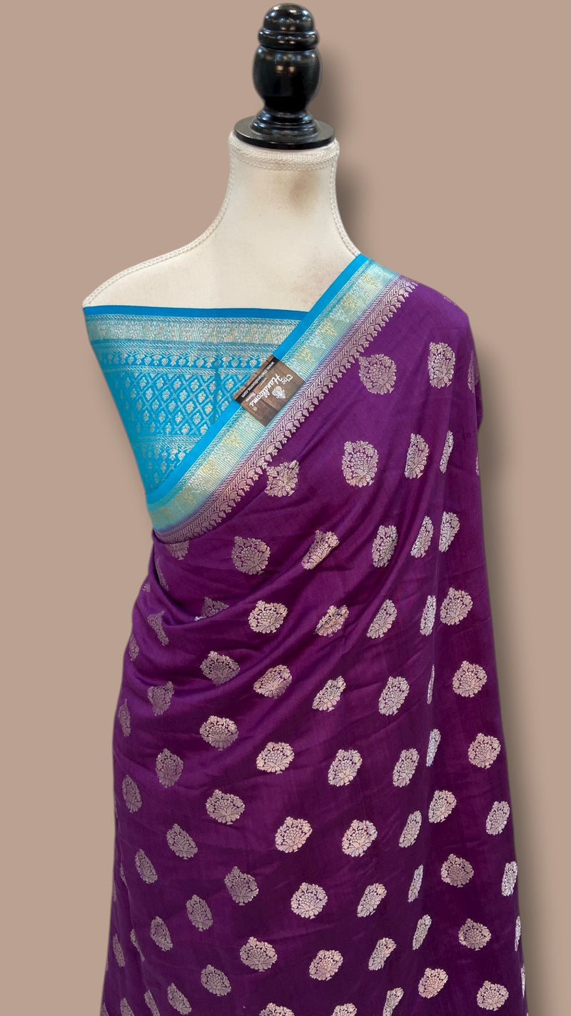 Pure Chiniya Silk Handloom Banarasi Saree - The Handlooms