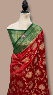 Pure Dupion Silk Banarasi Saree - The Handlooms
