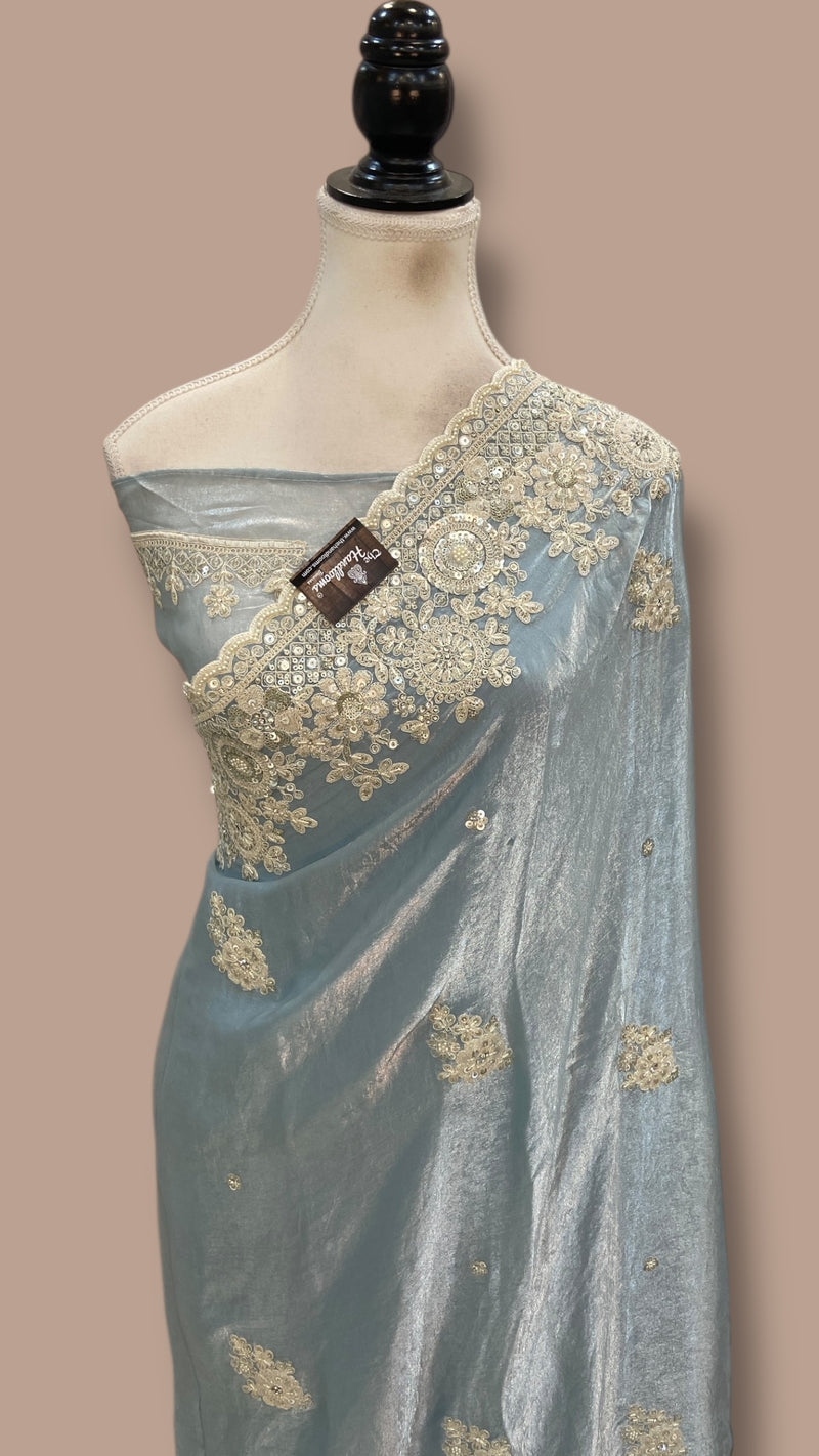 Tissue Silk Banarasi Saree With Handwork