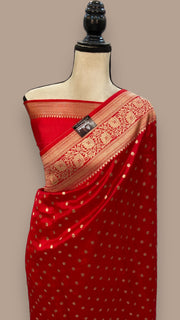 Pure Chiniya Silk Khaddi Handloom Banarasi Saree - The Handlooms