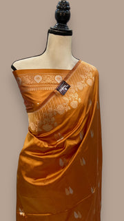 Pure Katan Silk Banarasi Handloom Saree - All over Kadua motifs - The Handlooms