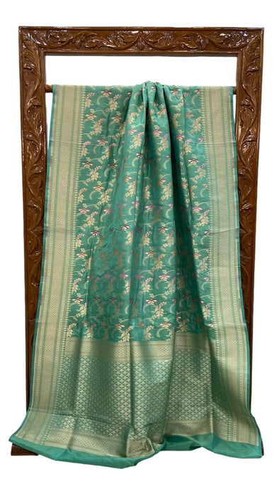 Pure Katan Silk Banarasi Handloom Saree - All over Jaal work - With Meenakari