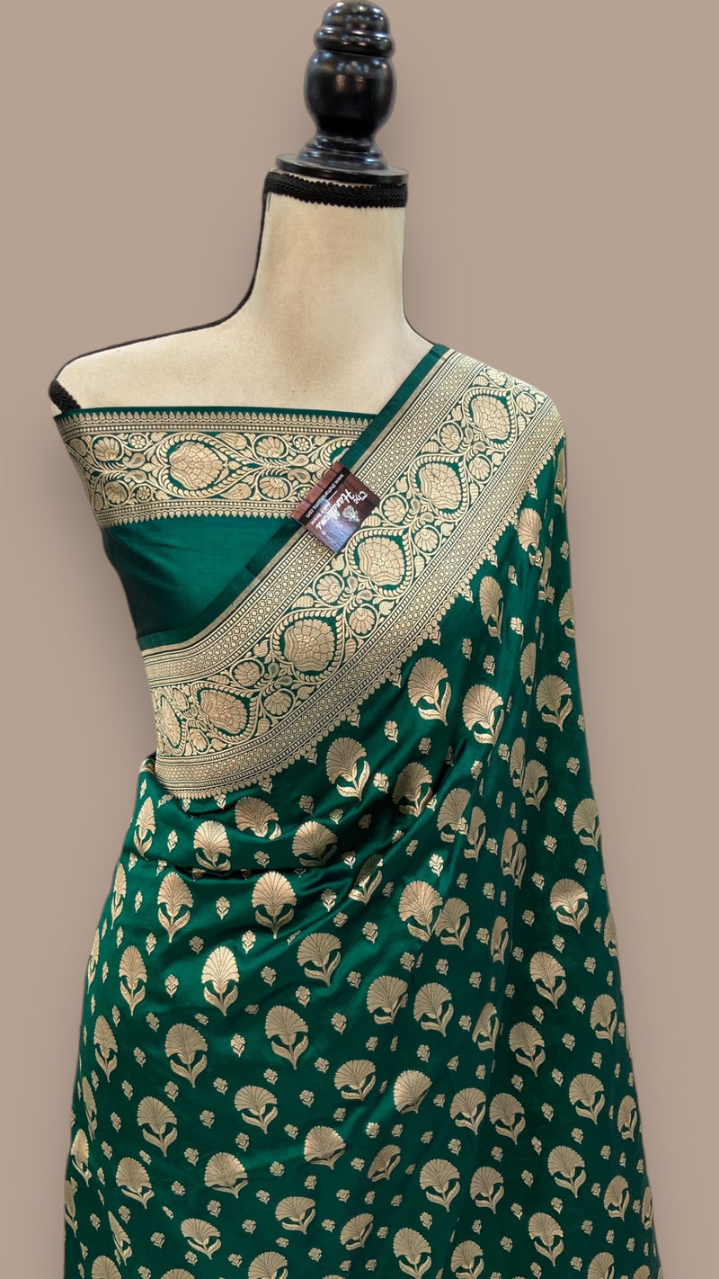 Pure Katan Silk Banarasi Handloom Saree - All over Jaal work - The Handlooms