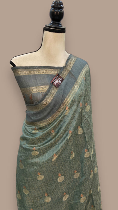 Pure Mango Silk Banarasi Handloom Reshmi Zari Saree With Digital Print