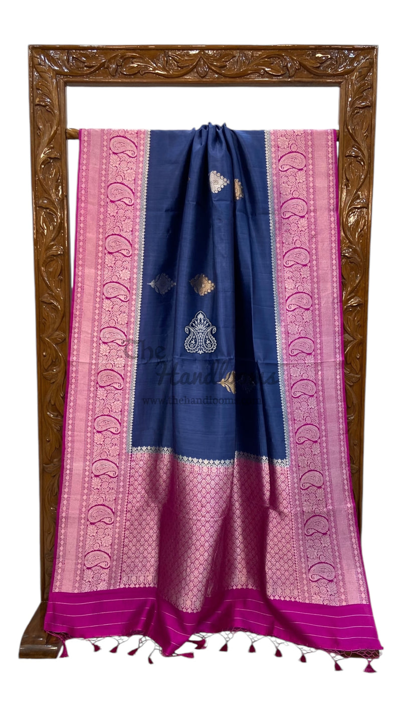 Pure Katan Silk Banarasi Handloom Saree - All over Kadua motifs - The Handlooms