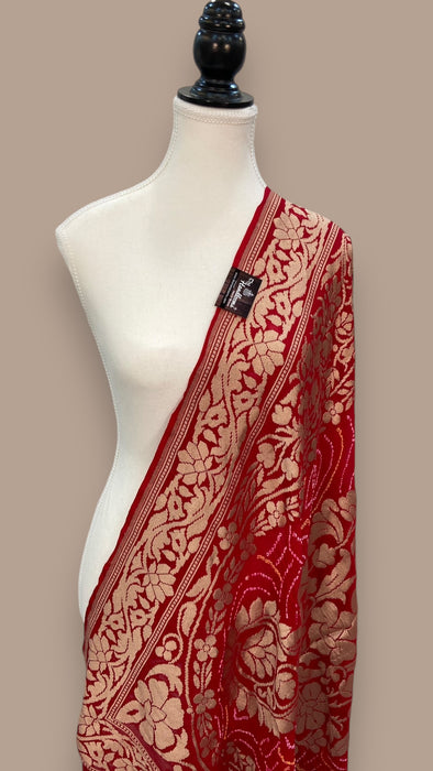 Pure Georgette Banarasi Bandhej Handloom Dupatta