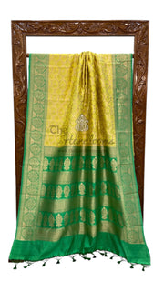 Pure Dupion Silk Banarasi Saree - Gold Zari - The Handlooms