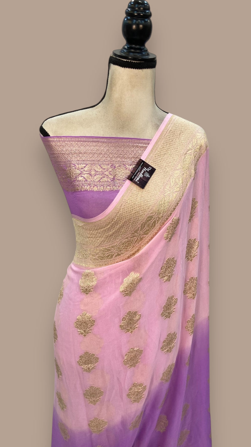 Pure Khaddi Georgette Handloom Banarasi Saree - The Handlooms