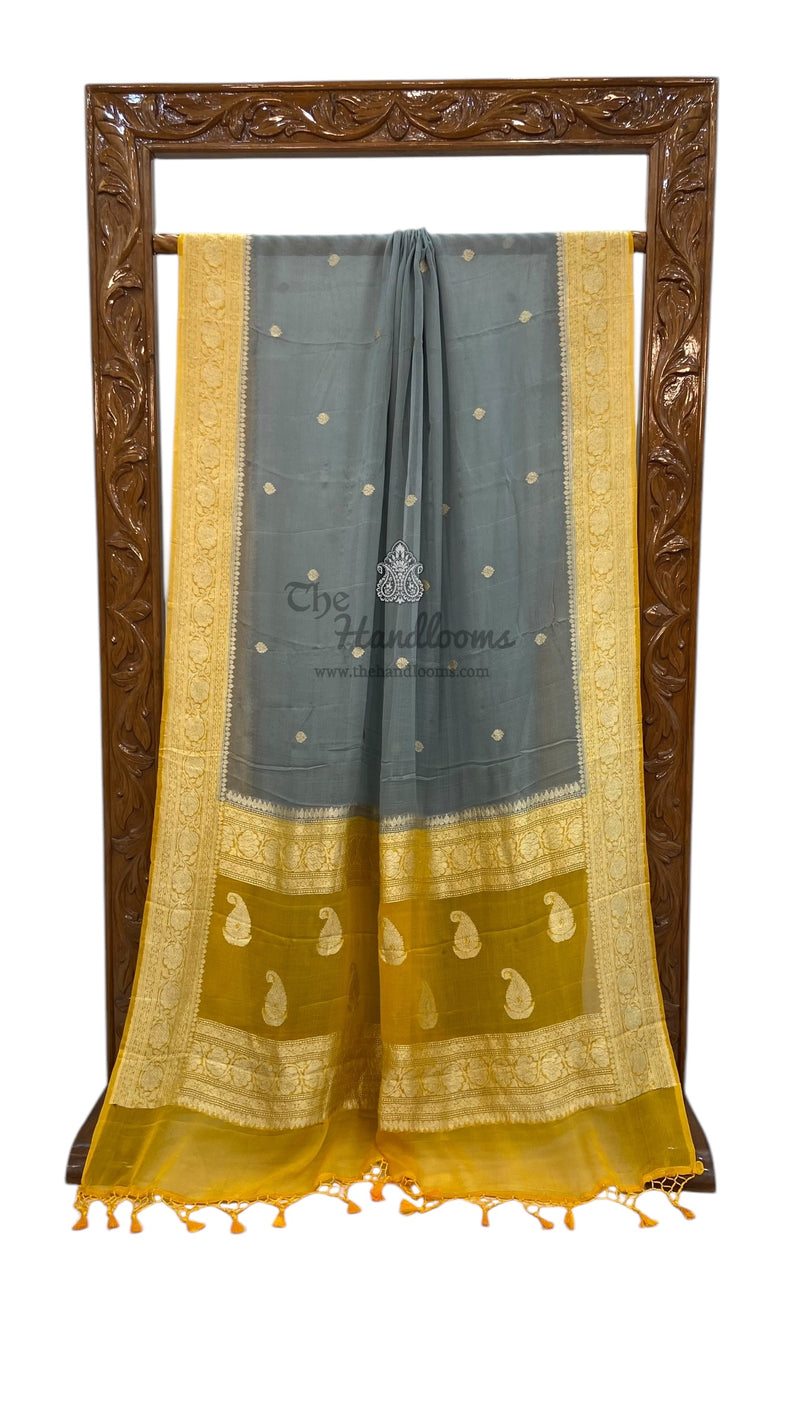 Pure Georgette Banarasi Saree Water zari - The Handlooms