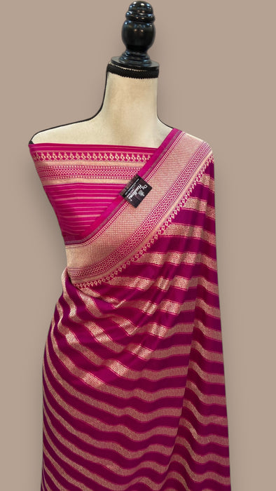 Pure Katan Silk Banarasi Handloom Saree - Tanchui Brocade With Meenakari